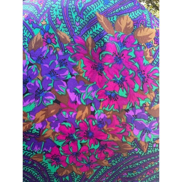 Victorias Secret Multicolor Floral Paisley Button-Up Gown M/L Gold Label - Picture 5 of 6